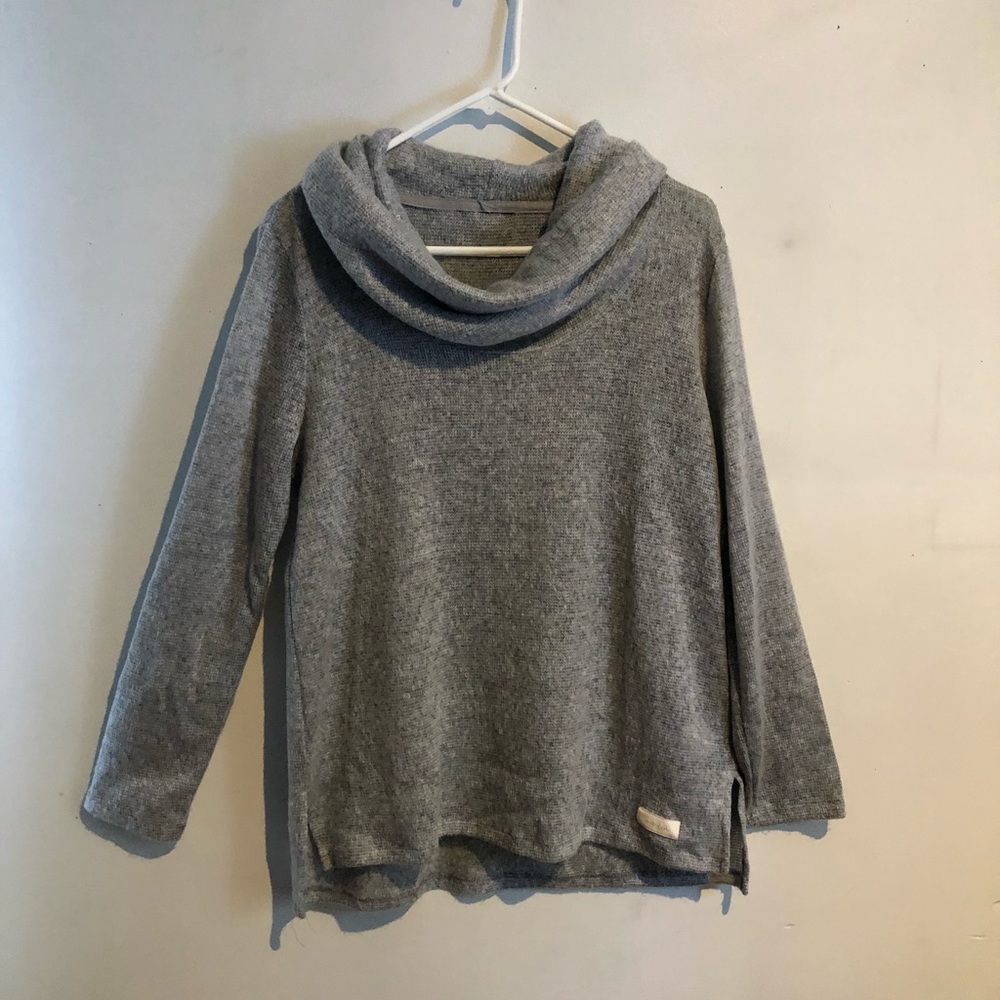 DKNY, cowl neck sweater, soft grey, M